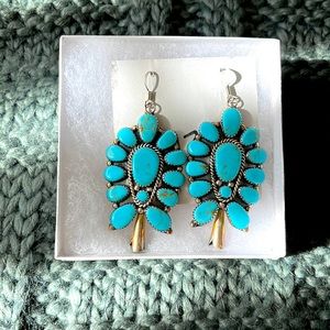 Dangle Turquoise cluster earrings